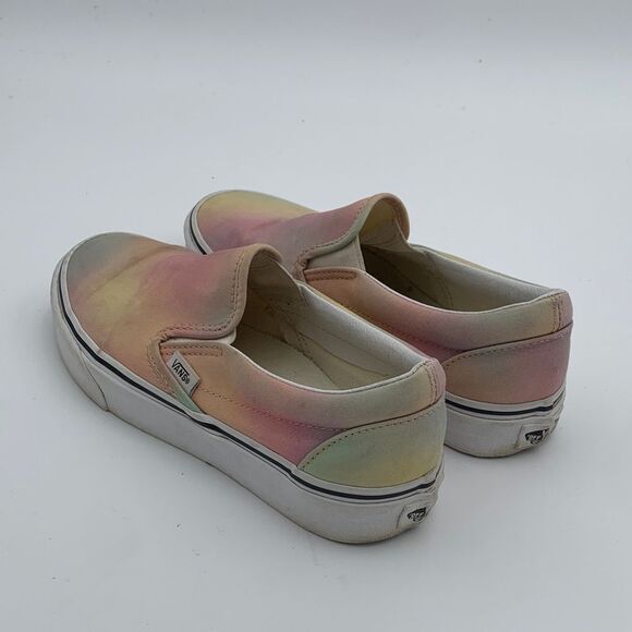 Vans Pastel Rainbow Slip-On Sneakers Womans size 7 back to school - Picture 6 of 12
